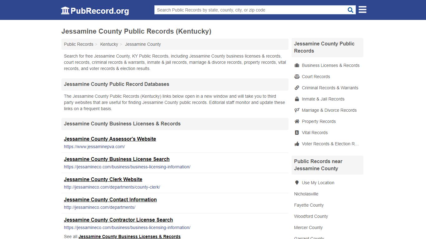 Jessamine County Public Records (Kentucky) - pubrecord.org