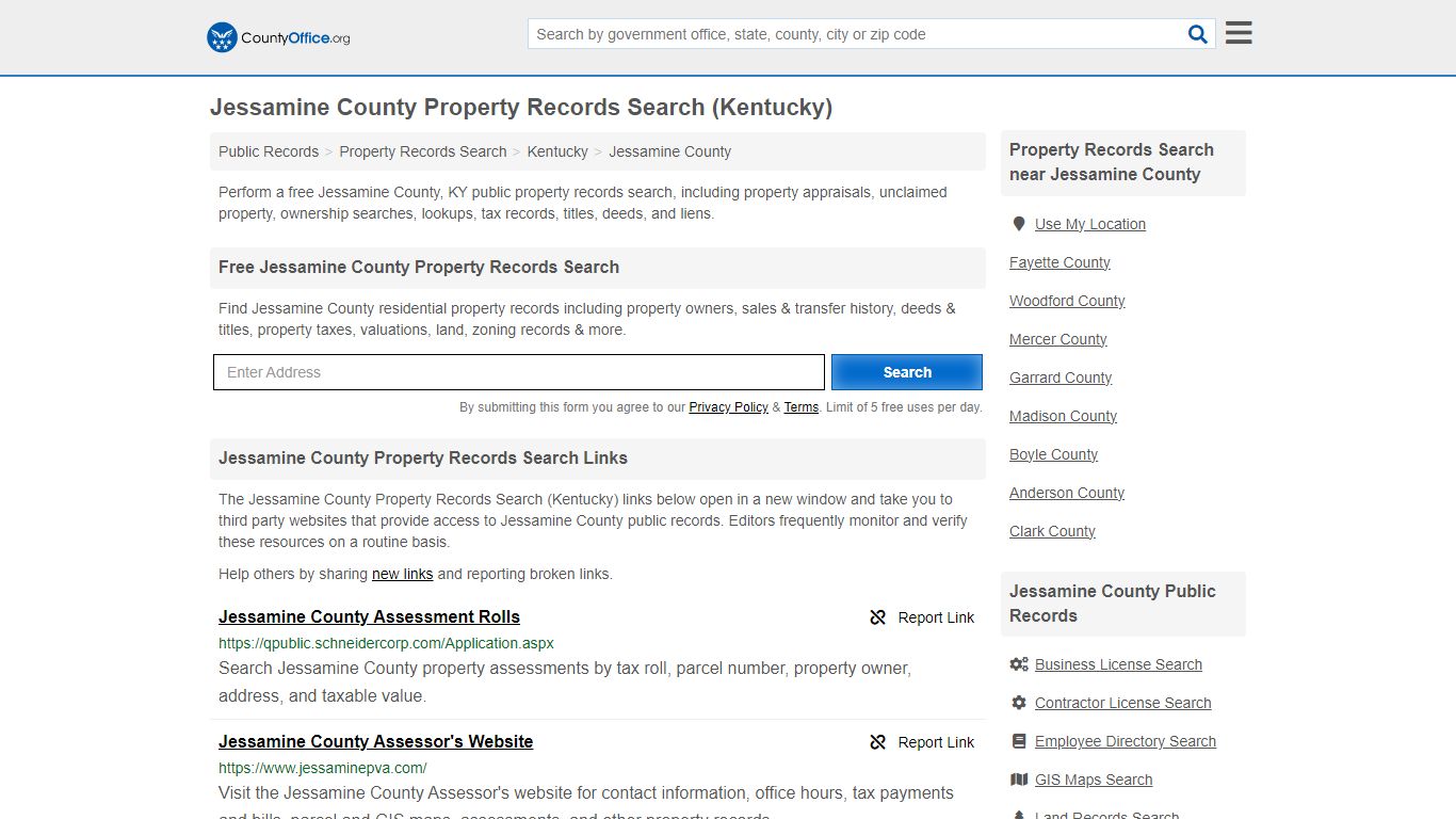 Jessamine County Property Records Search (Kentucky) - County Office